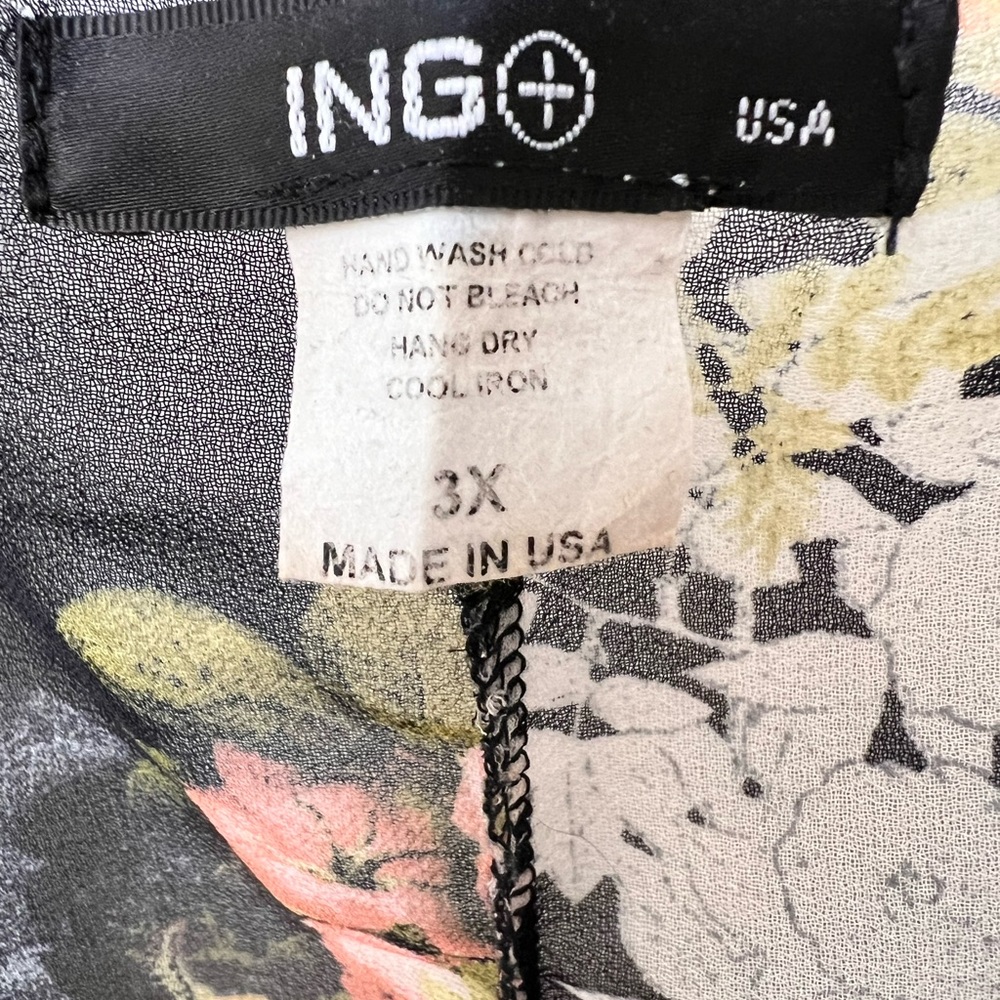 Kimono Dolman Sleeves Floral Sheer Black Cardigan Small to 3X - Picture 5 of 6
